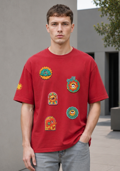 Men’s Funky Cartoon Graphic Oversized Tee