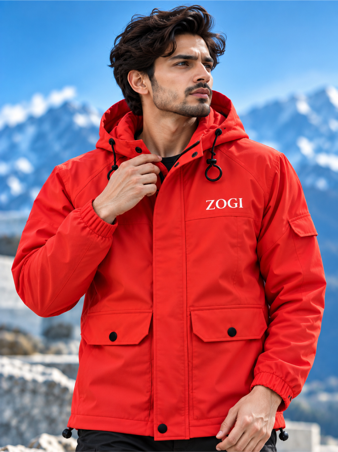 Premium Crush Terry Orange Windcheater for Winter Travel & Outdoor